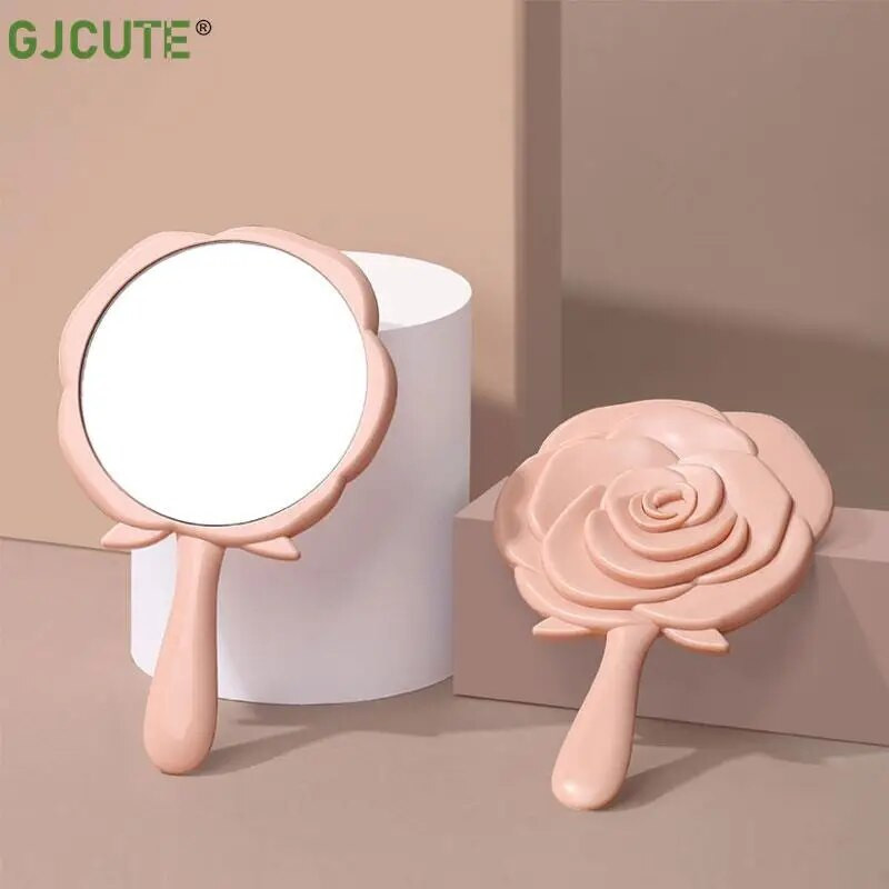 1db kézi hiúsági tükör Vintage Rose sminktükör kéztükör zsebtükör sminktükör kozmetikai kompakt tükör nőknek