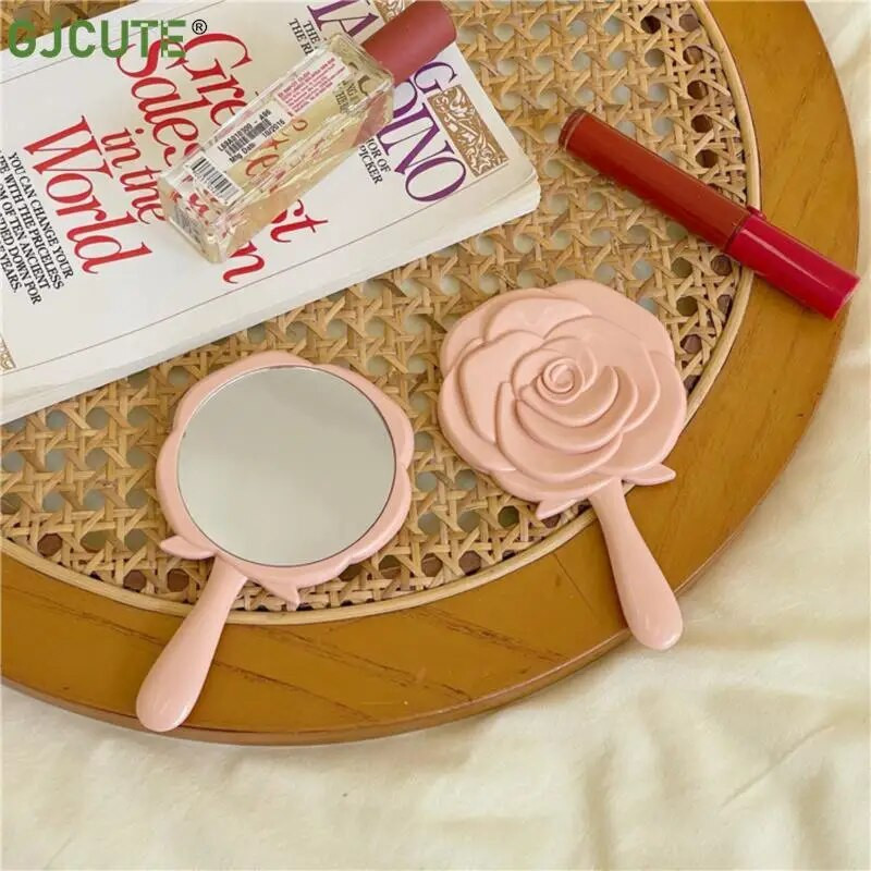 1db kézi hiúsági tükör Vintage Rose sminktükör kéztükör zsebtükör sminktükör kozmetikai kompakt tükör nőknek