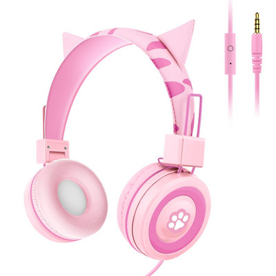 Căști drăguțe pentru copii cu dinozaur, cu microfon, volum sigur, 85 db, sunet stereo, căști pentru copii cu fir pentru computerul Ipad, cadouri pentru copii