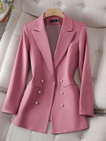 Fashion Φθινοπωρινό Blazer Γυναικείο μακρυμάνικο μπουφάν Pioneer Office Three Split Solid γυναικείο μπουφάν ροζ μαύρο μπεζ γυναικείο σακάκι