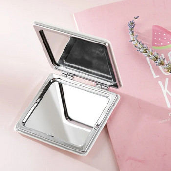 Сгъваемо двойно джобно огледало Magnify Makeup Mirror Pearl Love PU Makeup Mirror Folded Compact Mirrors Beauty Cosmetic Tool