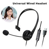 Căști USB cu microfon HD Control cu mai multe taste Centru de apeluri de 3,5 mm Căști de afaceri cu fir pentru birou, computer, laptop