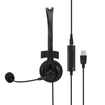 Căști USB cu microfon HD Control cu mai multe taste Centru de apeluri de 3,5 mm Căști de afaceri cu fir pentru birou, computer, laptop