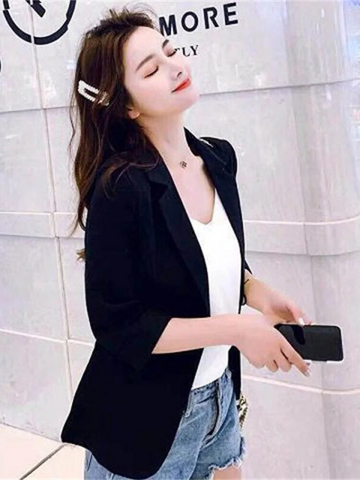 Costum din bumbac și in Jachetă damă primăvară vară jachete șic și elegante Blazere scurte damă Blazer alb pentru femei