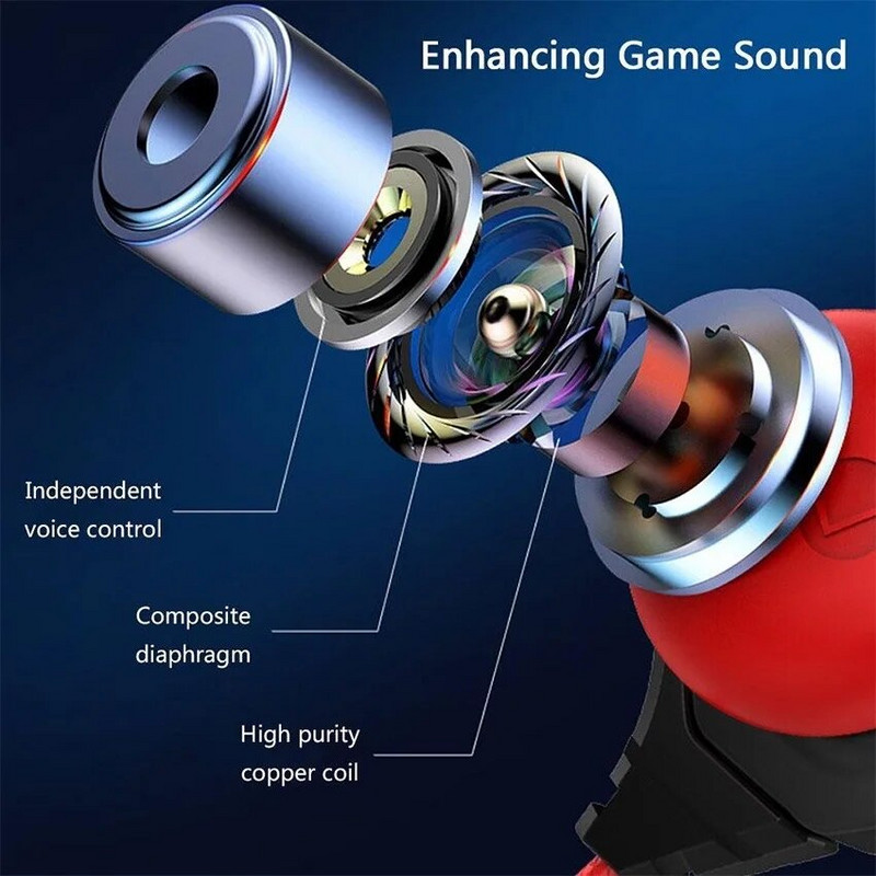 Vezetékes fülhallgató mikrofonnal, extra basszus, Drive-by-Wire, fülbe helyezhető, közvetlen csatlakozó, számítógép, mobiltelefon, sport, játék fejhallgató