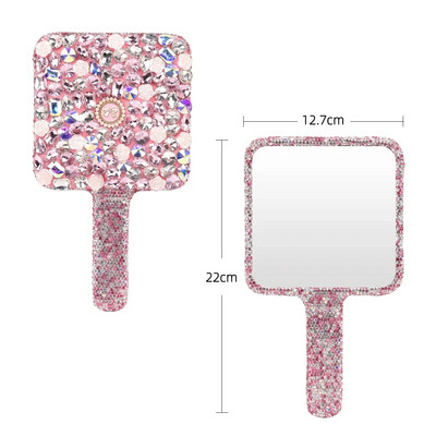 Luxus gyémánt kéztükör szerelem szívtükör női nyéllel smink kozmetikai szépségápolási eszközök kézi hiúsági sminktükör lányoknak