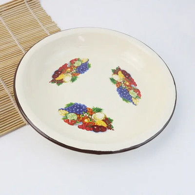 Technológia smaltu, hrubý tanier, klasický potlačený tanier za studena, 20/22/24/26 cm, veľký riad, záhradný tanier na ovocie, odolný tanier na večeru