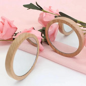 Καθρέφτης από καθαρό ξύλινο καλλυντικό στρογγυλός φορητός καθρέφτης καθρέφτης μακιγιάζ Φοιτητικός φορητός μακιγιάζ Μικρός καθρέφτης ματαιοδοξίας πριγκίπισσας