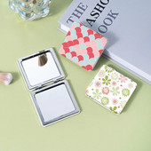 Φορητός καθρέφτης μακιγιάζ Mini Pu Magnify Πτυσσόμενος Διπλή τσέπη Μικρός καθρέφτης μακιγιάζ για Εργαλείο ομορφιάς ταξιδιού