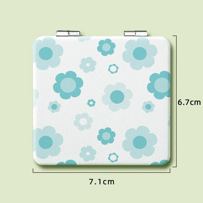 Φορητός καθρέφτης μακιγιάζ Mini Pu Magnify Πτυσσόμενος Διπλή τσέπη Μικρός καθρέφτης μακιγιάζ για Εργαλείο ομορφιάς ταξιδιού