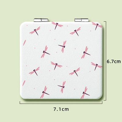 Φορητός καθρέφτης μακιγιάζ Mini Pu Magnify Πτυσσόμενος Διπλή τσέπη Μικρός καθρέφτης μακιγιάζ για Εργαλείο ομορφιάς ταξιδιού