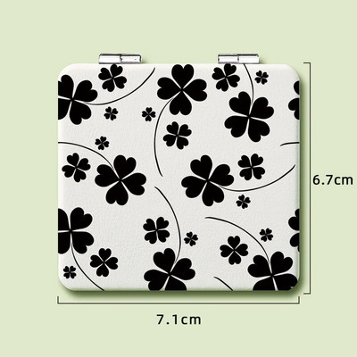 Φορητός καθρέφτης μακιγιάζ Mini Pu Magnify Πτυσσόμενος Διπλή τσέπη Μικρός καθρέφτης μακιγιάζ για Εργαλείο ομορφιάς ταξιδιού