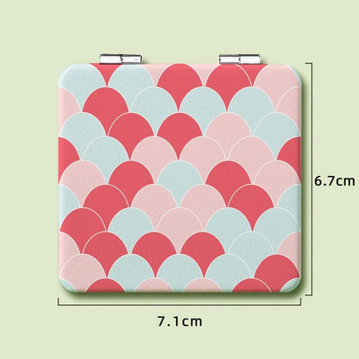 Φορητός καθρέφτης μακιγιάζ Mini Pu Magnify Πτυσσόμενος Διπλή τσέπη Μικρός καθρέφτης μακιγιάζ για Εργαλείο ομορφιάς ταξιδιού