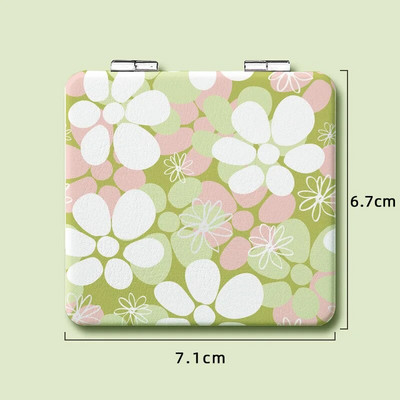 Φορητός καθρέφτης μακιγιάζ Mini Pu Magnify Πτυσσόμενος Διπλή τσέπη Μικρός καθρέφτης μακιγιάζ για Εργαλείο ομορφιάς ταξιδιού