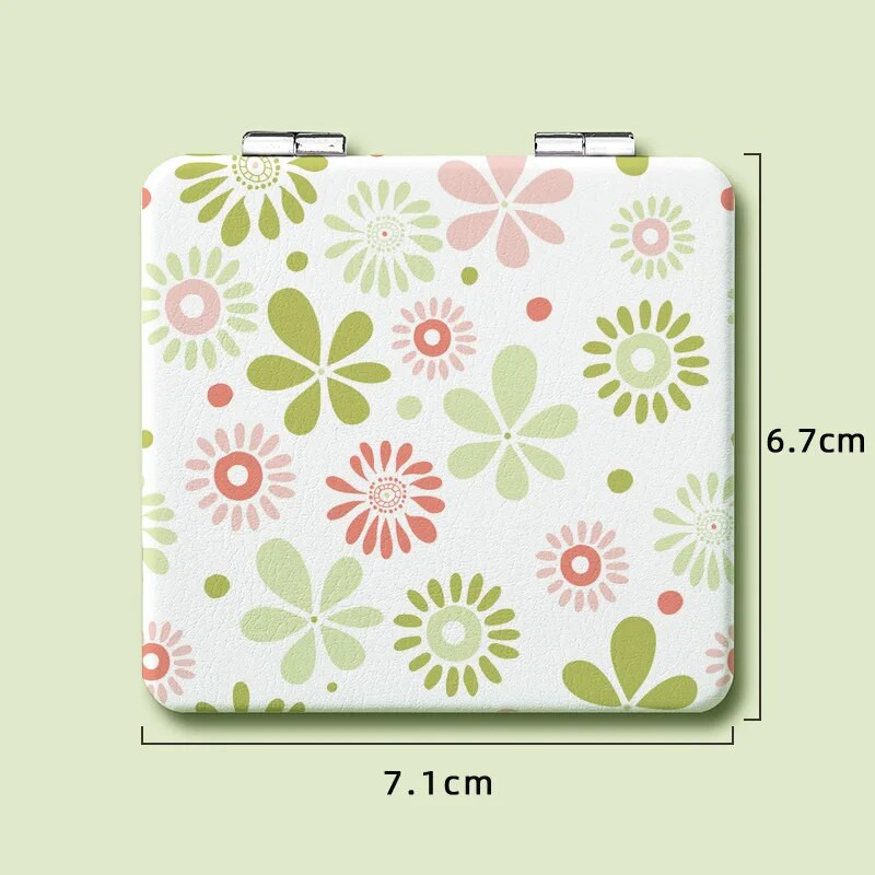 Φορητός καθρέφτης μακιγιάζ Mini Pu Magnify Πτυσσόμενος Διπλή τσέπη Μικρός καθρέφτης μακιγιάζ για Εργαλείο ομορφιάς ταξιδιού