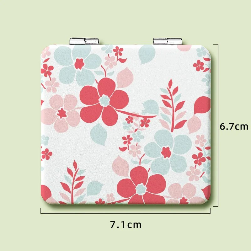 Φορητός καθρέφτης μακιγιάζ Mini Pu Magnify Πτυσσόμενος Διπλή τσέπη Μικρός καθρέφτης μακιγιάζ για Εργαλείο ομορφιάς ταξιδιού