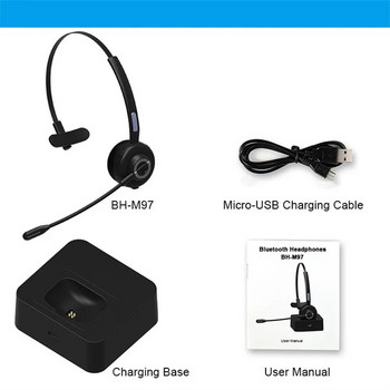 Безжични слушалки M97 17 часа възпроизвеждане Слушалки с база за зареждане за смарт телефон, компютър, лаптоп, таблет