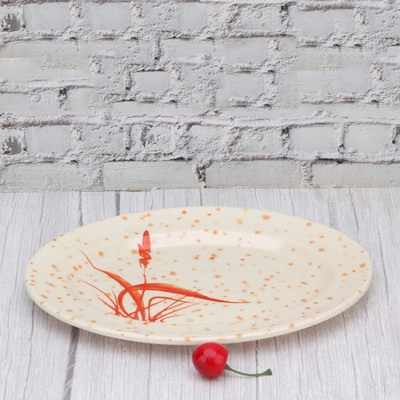 Zahustený BBQ grilovaný špíz tanier melamínový oválny občerstvenie plastový tanier reštaurácia cestoviny tanier komerčné morské plody ryby tanier