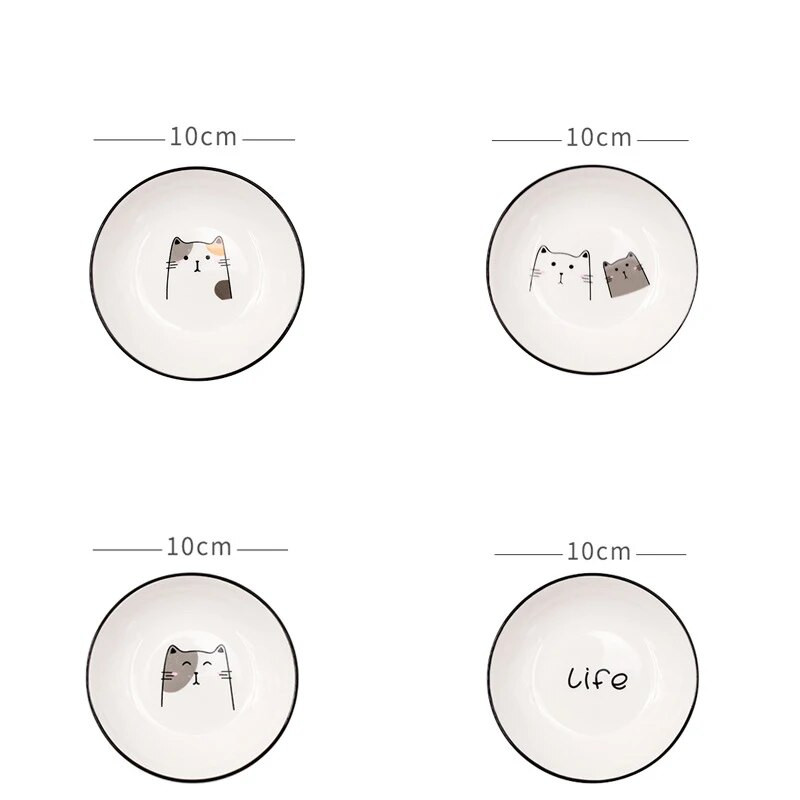 1 ks Roztomilá mačka Keramická korenie Malá miska Kreatívna kuchynská miska na omáčku Domáci namáčací tanier Kreatívne octové sójové občerstvenie