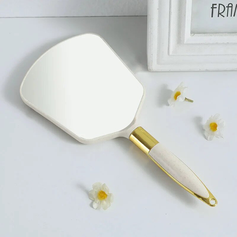 Vintage ručné kozmetické zrkadlo v európskom štýle s rukoväťou, ručné zrkadlo na predlžovanie mihalníc, kozmetické nástroje