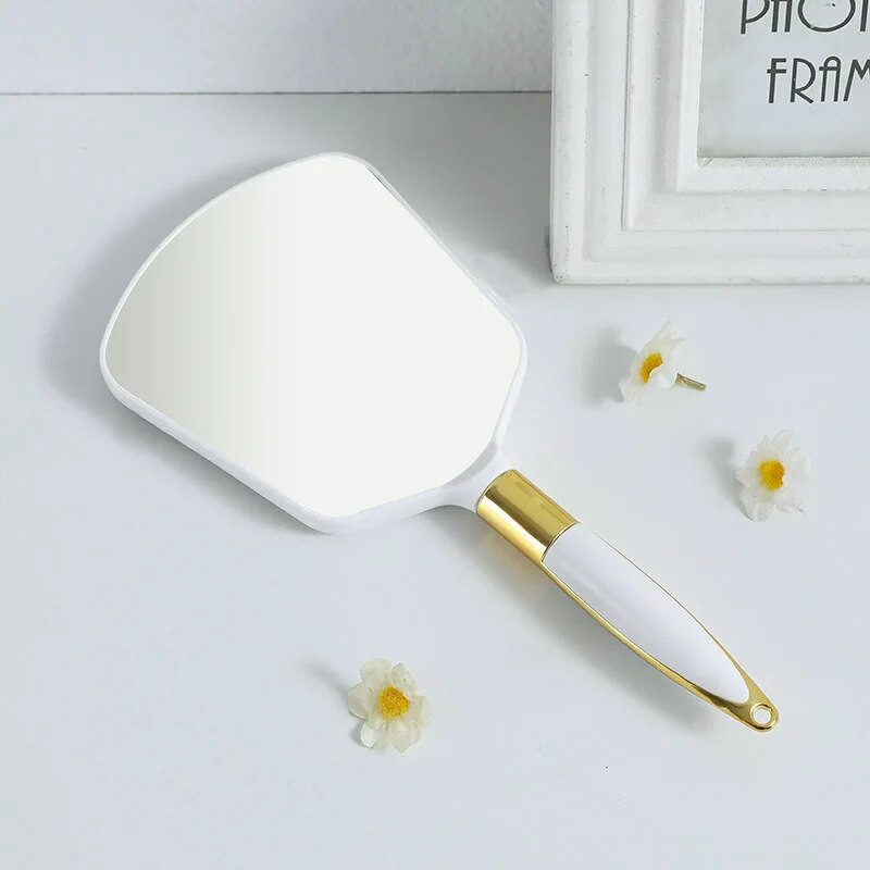 Vintage ručné kozmetické zrkadlo v európskom štýle s rukoväťou, ručné zrkadlo na predlžovanie mihalníc, kozmetické nástroje