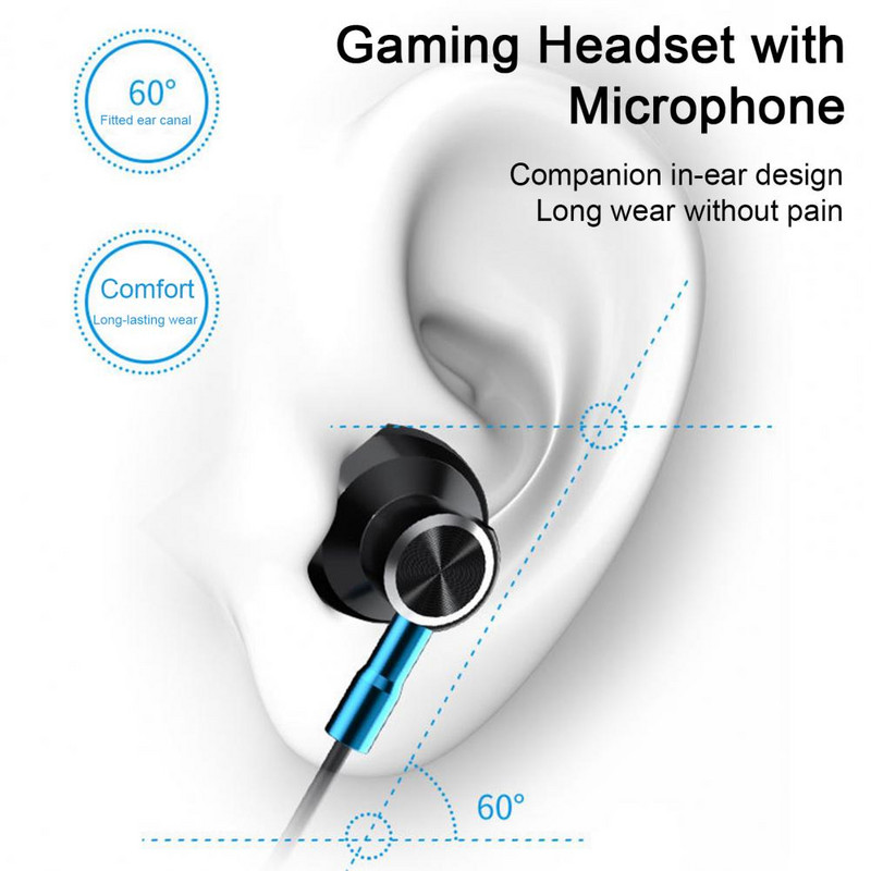 Laidinės ausinės, praktiško triukšmo mažinimo, nesipainiojančios ausinės su mikrofonu, kompiuterio priedai