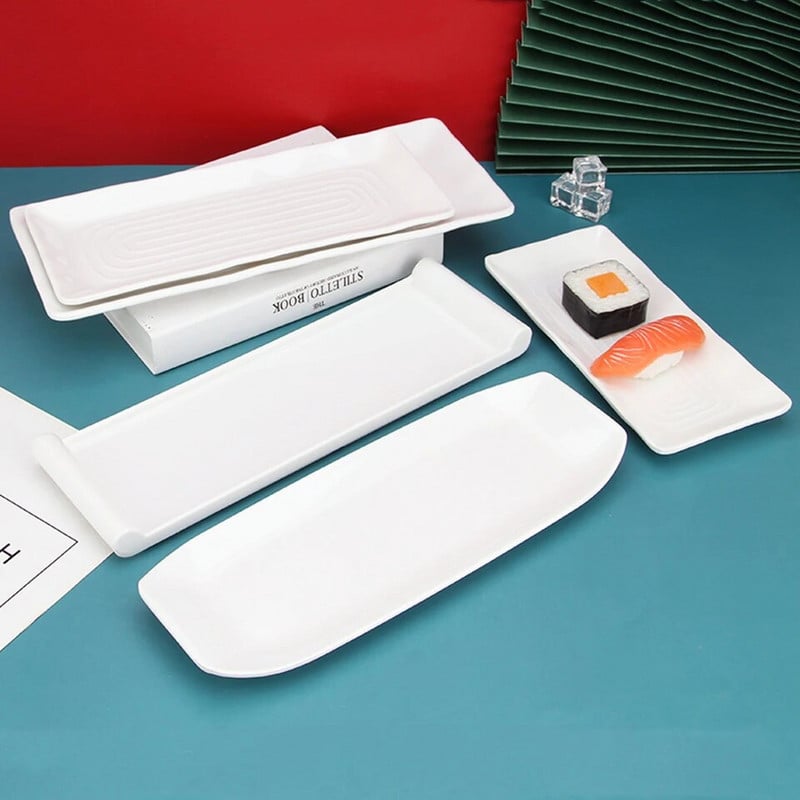 Kreatívna japonská reštaurácia, plastová imitácia porcelánu, obdĺžnikový knedlík, sushi tanier, dim sum, jedlo, občerstvenie, špeciálny domáci