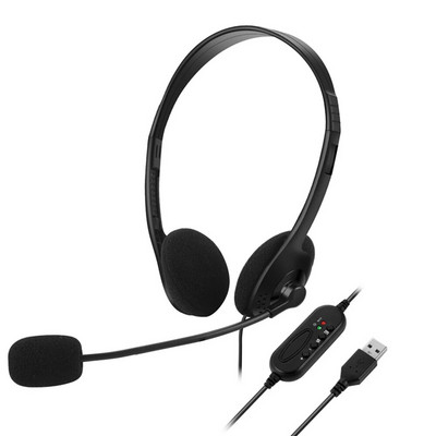 Centru de apel Voce clară Birou școală Jocuri pe computer cu microfon Căști pentru computer cu fir Usb Control volum Reducere zgomot