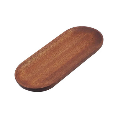 Japonský riad, okrúhly dezertný tanier z masívneho dreva, drevený podnos, tanier na občerstvenie, tanier so sušeným ovocím, drevený tanier orechovej farby