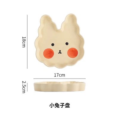 8-palcový keramický kreslený tanier so zvieratami, večerné taniere, kuchynský riad, kórejské súpravy riadu, severské knedličky, riad pre domácnosť