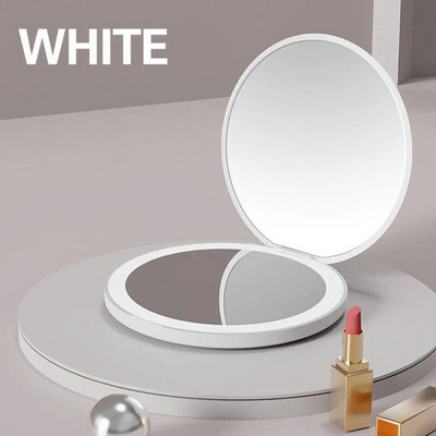 Mini USB töltéssel Hordozható Beauty Luminous sminktükör kozmetikai eszköz 2X nagyító tükör LED lámpa