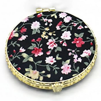 1 τεμ. Μίνι, στρογγυλή τσέπη, πτυσσόμενος καθρέφτης μακιγιάζ, Vintage, διπλές όψεις, λουλουδάτο εμπριμέ σε κινέζικο στυλ Συμπαγές φορητό καλλυντικό εργαλείο