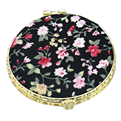 1 τεμ. Μίνι, στρογγυλή τσέπη, πτυσσόμενος καθρέφτης μακιγιάζ, Vintage, διπλές όψεις, λουλουδάτο εμπριμέ σε κινέζικο στυλ Συμπαγές φορητό καλλυντικό εργαλείο