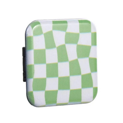 Ρετρό καρό καθρέφτη Βάση βάσης τηλεφώνου σκακιέρας Κλασικός φορητός τετράγωνος συμπαγής καθρέφτης INS Pocket Cosmetics Tool