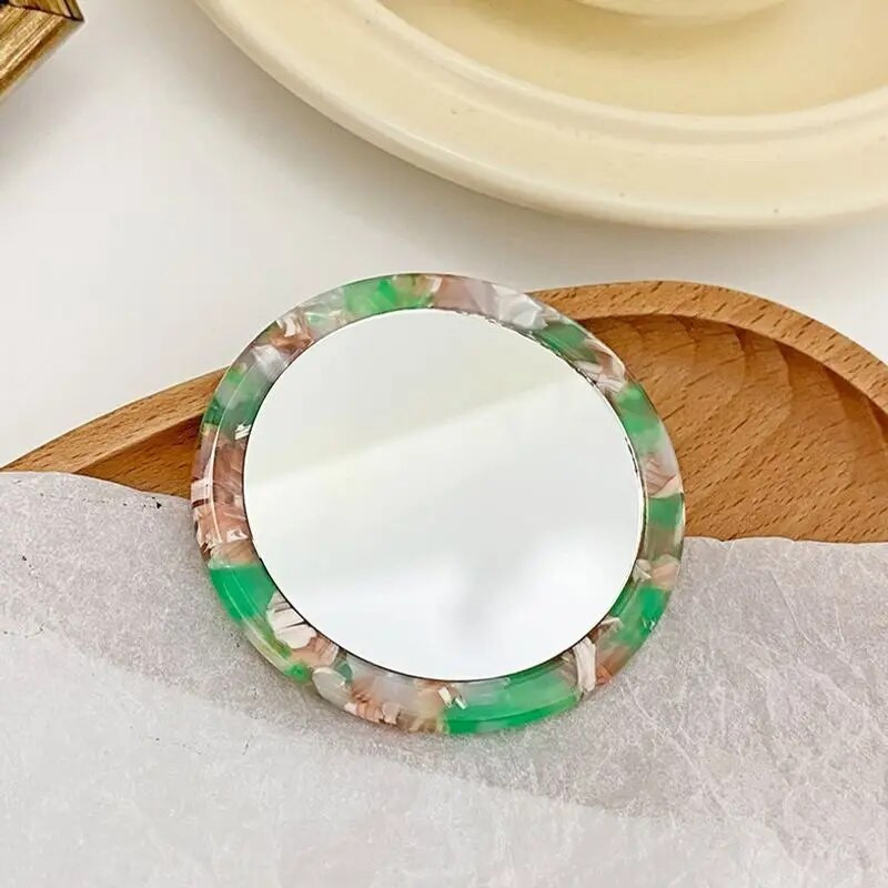 Acto rūgšties medžiaga makiažo veidrodis rankinis apskritas veidrodis kompaktiškas acto veidrodžiai kosmetika