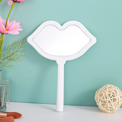 Rankinis makiažo veidrodis lūpų formos makiažo veidrodis su rankena Rankinis veidrodis SPA salonas Kompaktiški veidrodžiai Kosmetinis veidrodis moterims