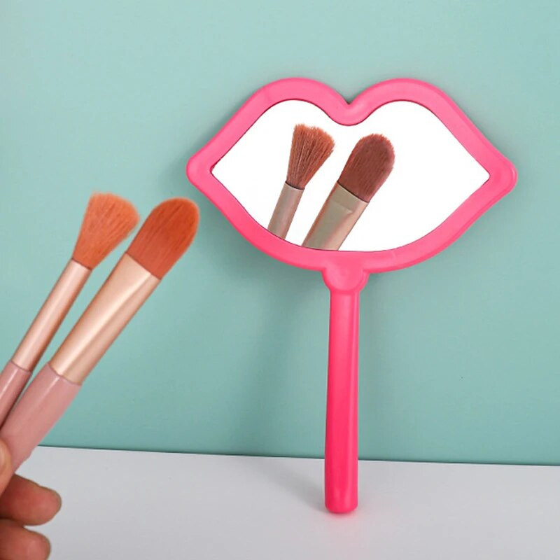 Rankinis makiažo veidrodis lūpų formos makiažo veidrodis su rankena Rankinis veidrodis SPA salonas Kompaktiški veidrodžiai Kosmetinis veidrodis moterims