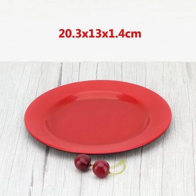 Červený melamínový tanier, imitácia porcelánu, riad, varný tanier, tanier na rýchle občerstvenie, reštaurácia, ryžový bufet, tanier