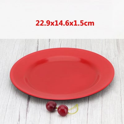 Červený melamínový tanier, imitácia porcelánu, riad, varný tanier, tanier na rýchle občerstvenie, reštaurácia, ryžový bufet, tanier