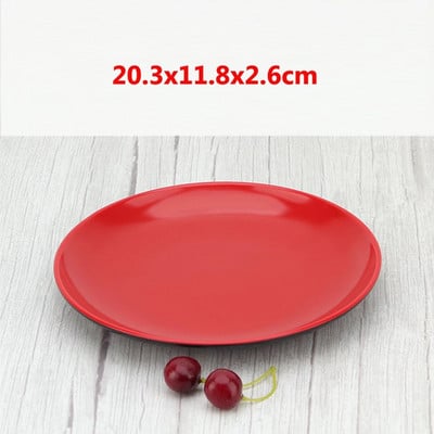 Červený melamínový tanier, imitácia porcelánu, riad, varný tanier, tanier na rýchle občerstvenie, reštaurácia, ryžový bufet, tanier