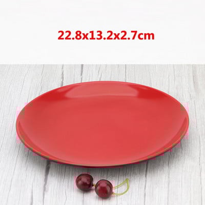 Červený melamínový tanier, imitácia porcelánu, riad, varný tanier, tanier na rýchle občerstvenie, reštaurácia, ryžový bufet, tanier