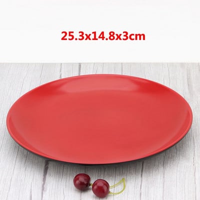 Červený melamínový tanier, imitácia porcelánu, riad, varný tanier, tanier na rýchle občerstvenie, reštaurácia, ryžový bufet, tanier