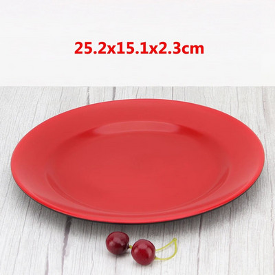 Červený melamínový tanier, imitácia porcelánu, riad, varný tanier, tanier na rýchle občerstvenie, reštaurácia, ryžový bufet, tanier