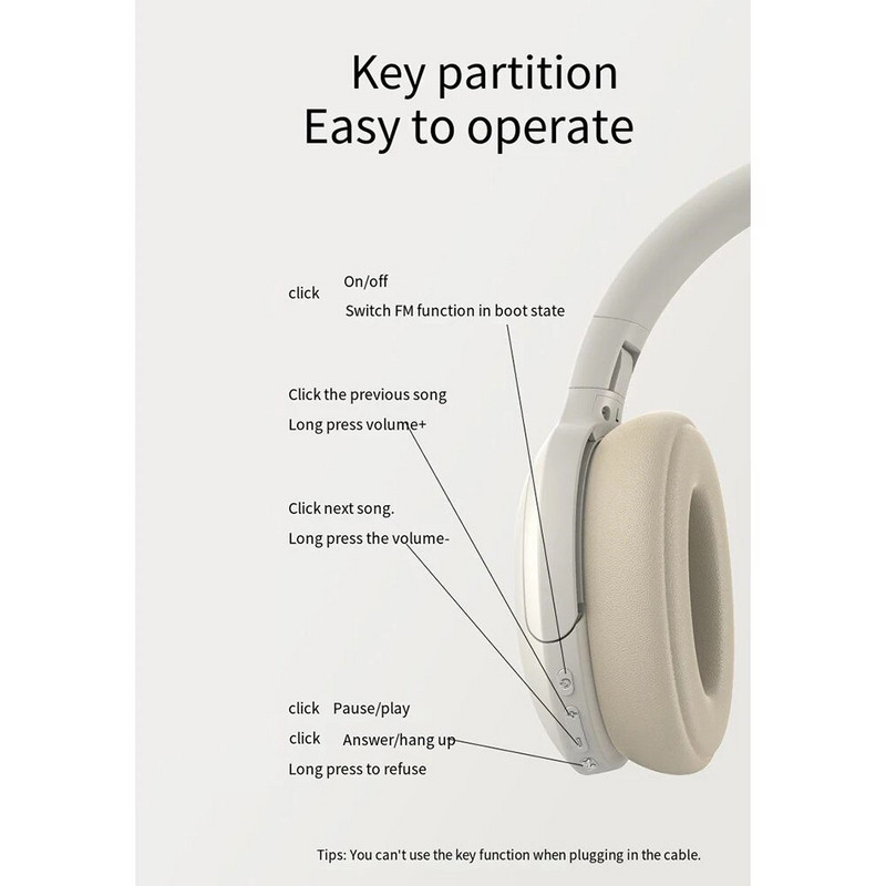 Bezdrôtové slúchadlá P2968 s potlačením hluku, stereo slúchadlá s potlačením hluku, skladacie slúchadlá cez uši pre mobilný telefón, počítač, notebook, veľkoobchod
