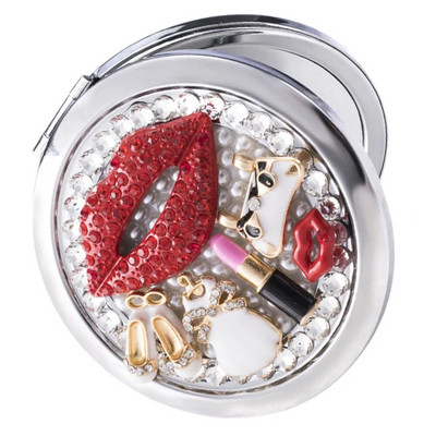 Kozmetičko ogledalo Mala kozmetika Praktična šminka s dvije strane Ručne torbice Sklopive ženske delikatne Putne djevojke Prijenosne