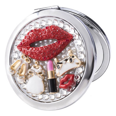 Καθρέφτης Vanity Μικρά καλλυντικά Βολικά τσαντάκια χειρός μακιγιάζ διπλής όψης Πτυσσόμενα γυναικεία ευαίσθητα φορητά κορίτσια ταξιδιού