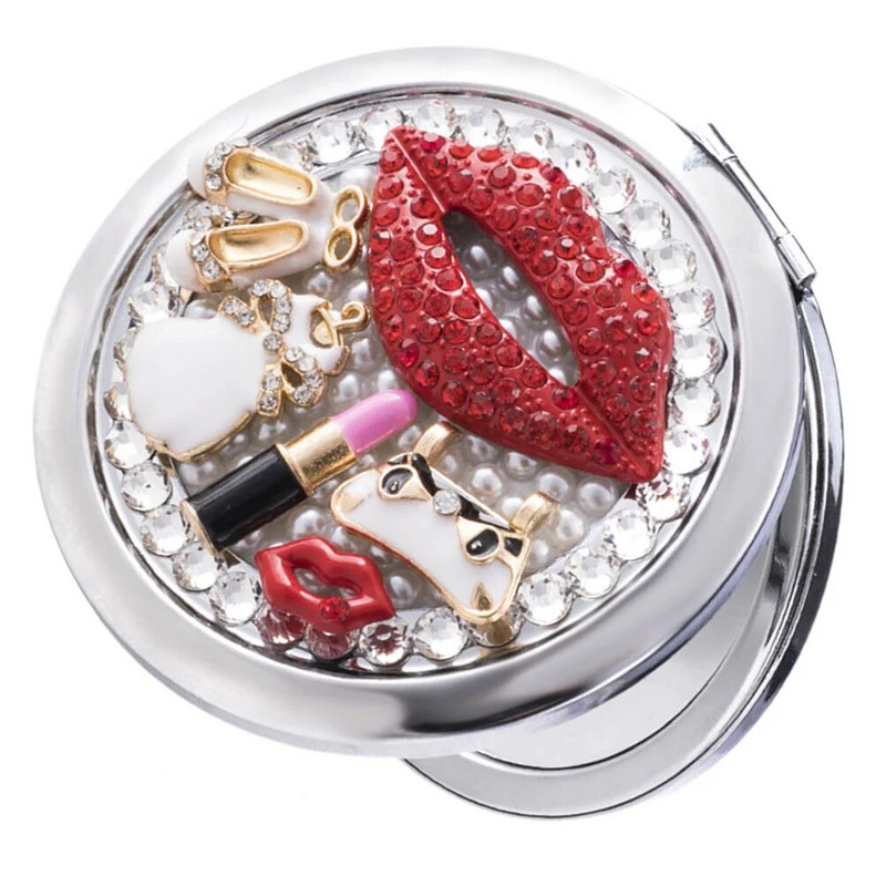 Καθρέφτης Vanity Μικρά καλλυντικά Βολικά τσαντάκια χειρός μακιγιάζ διπλής όψης Πτυσσόμενα γυναικεία ευαίσθητα φορητά κορίτσια ταξιδιού