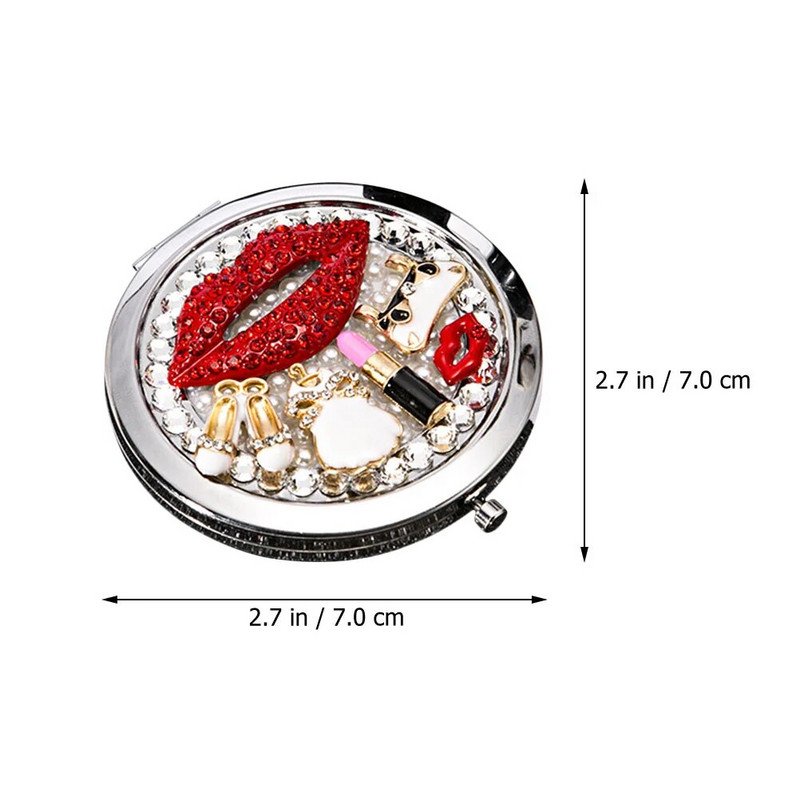 Καθρέφτης Vanity Μικρά καλλυντικά Βολικά τσαντάκια χειρός μακιγιάζ διπλής όψης Πτυσσόμενα γυναικεία ευαίσθητα φορητά κορίτσια ταξιδιού