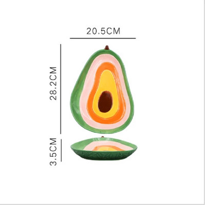Keramický tanier v tvare ovocia, kreatívny šalát, cukríky, sušené ovocie, občerstvenie, mriežkový tanier, miska, detská večera, japonská večera