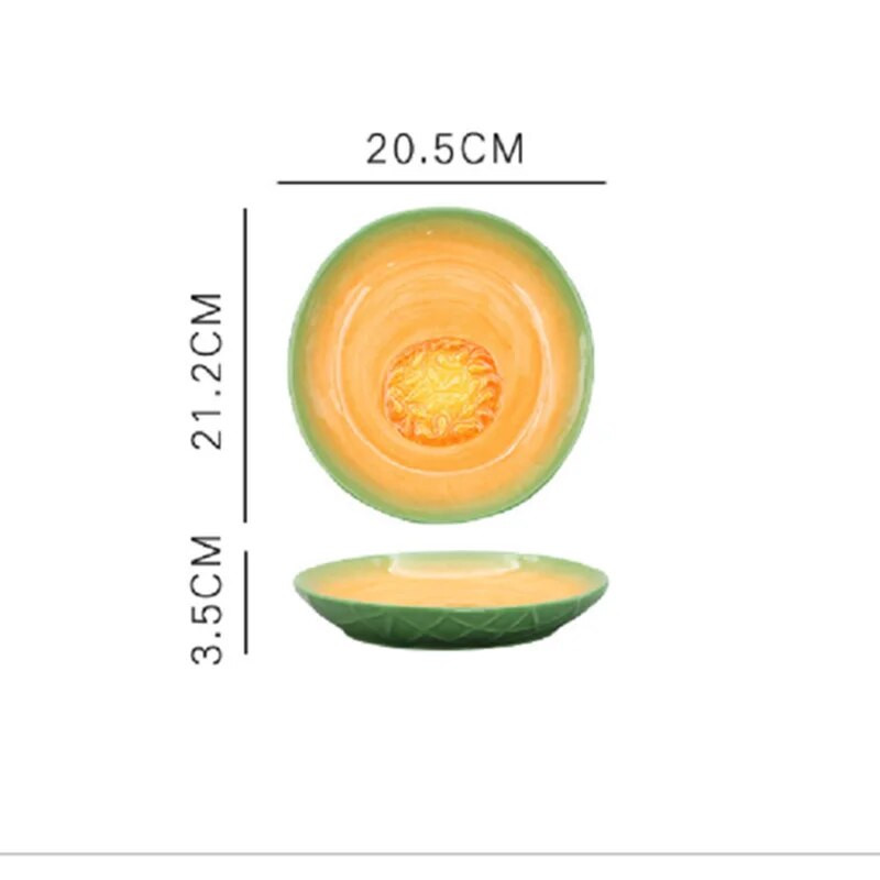 Keramický tanier v tvare ovocia, kreatívny šalát, cukríky, sušené ovocie, občerstvenie, mriežkový tanier, miska, detská večera, japonská večera